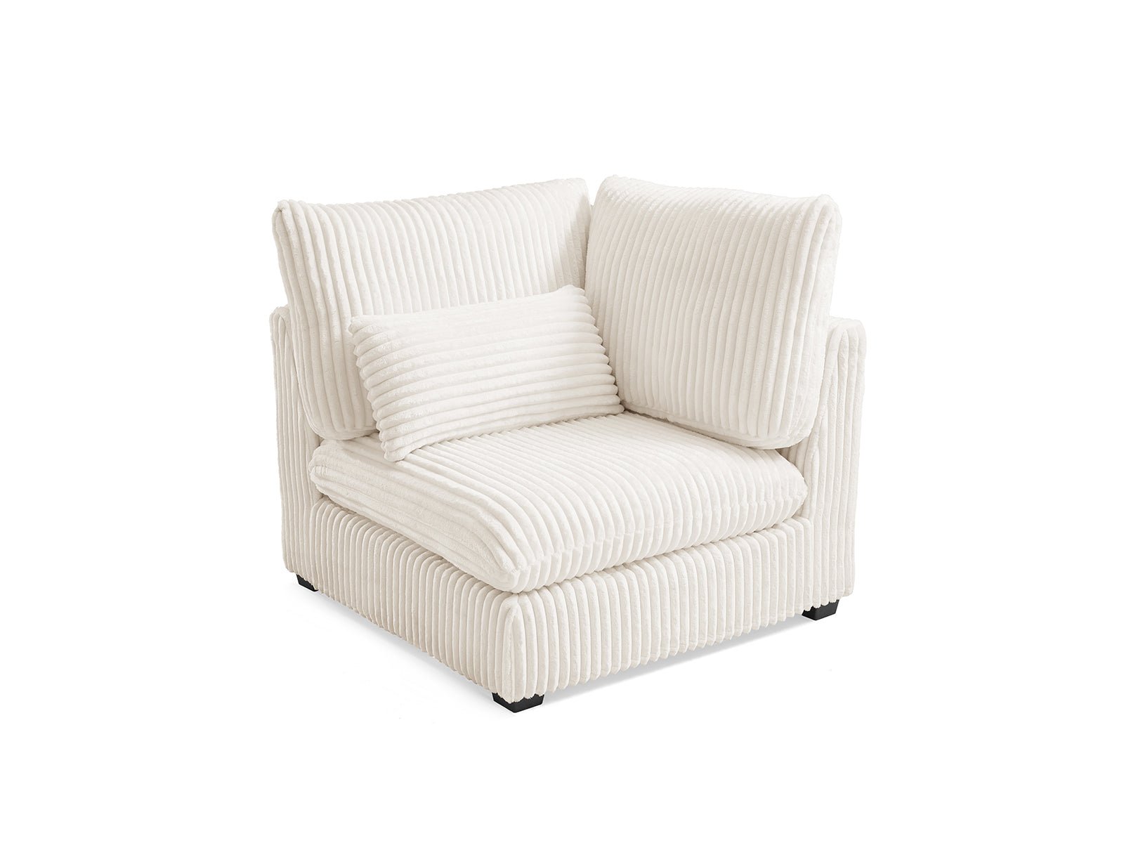 MONARCA Fluffy Corduroy 38.5" XL Corner Seat - white
