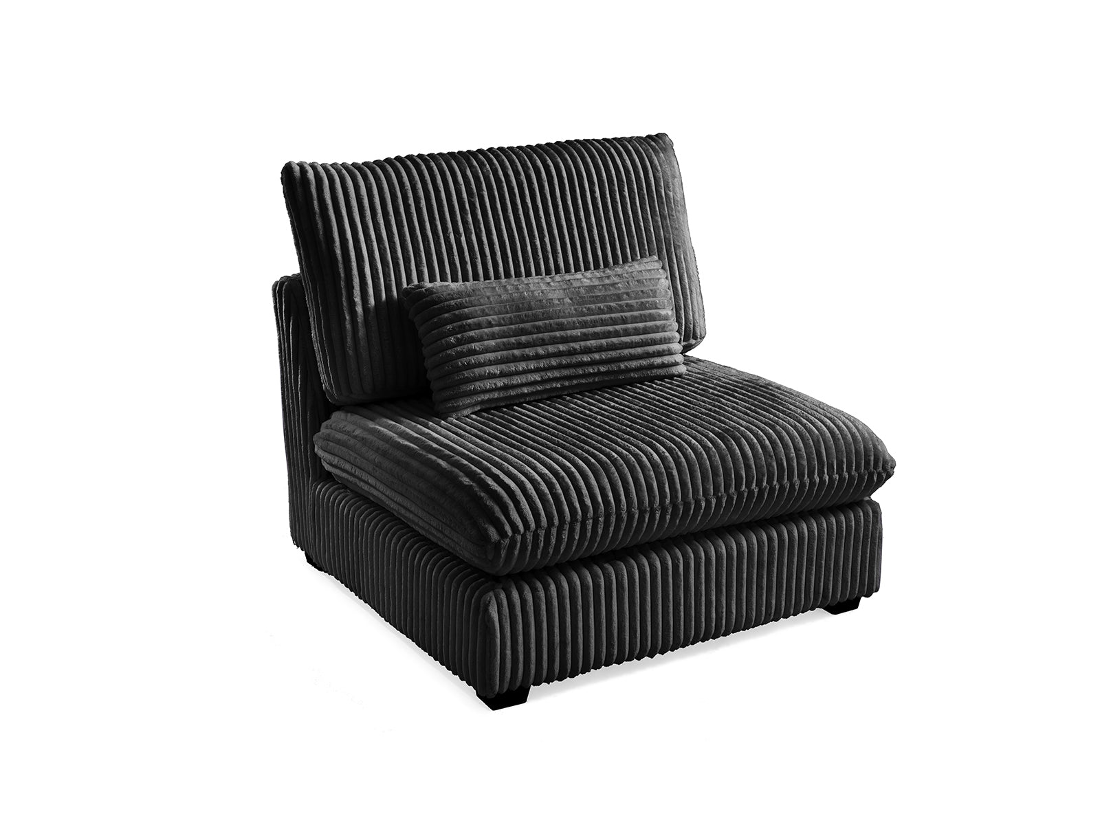 MONARCA Fluffy Corduroy 38.5" XL Middle Seat - black