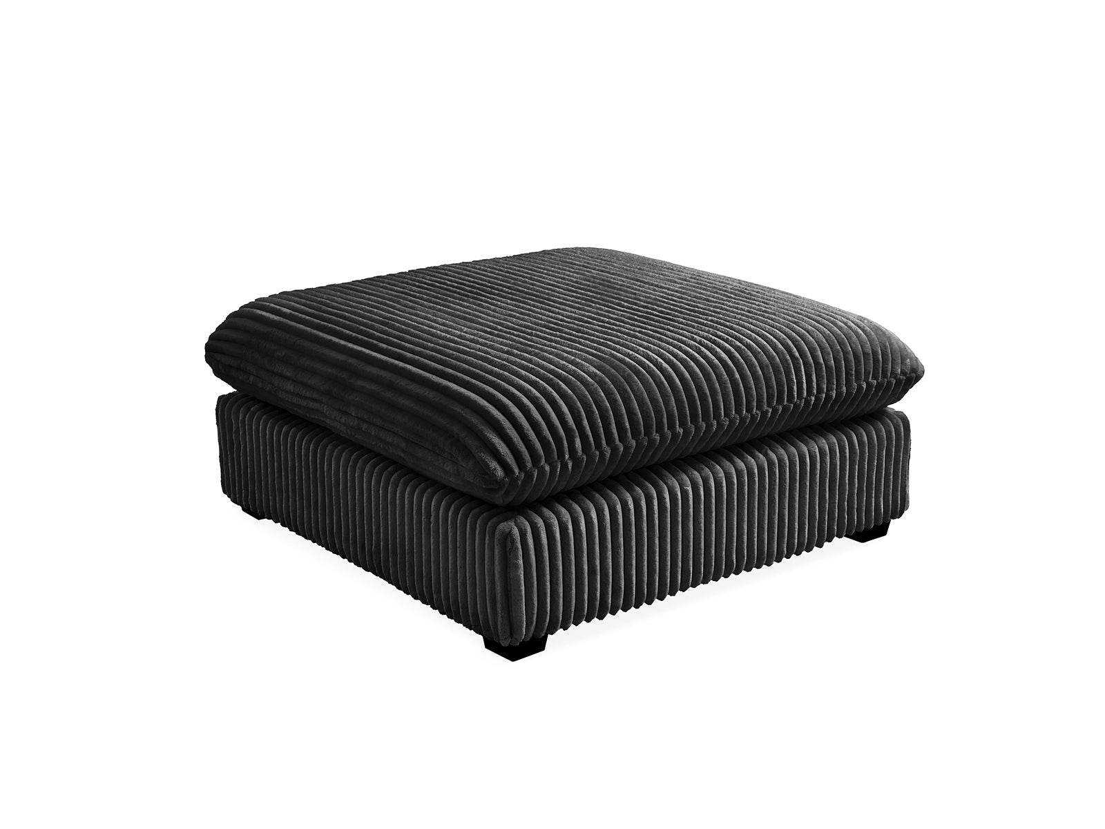 MONARCA Fluffy Corduroy 38.5" XL Ottoman - black