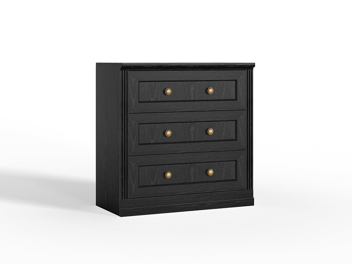 Monos black drawer storage cabinet shown on a clean white background