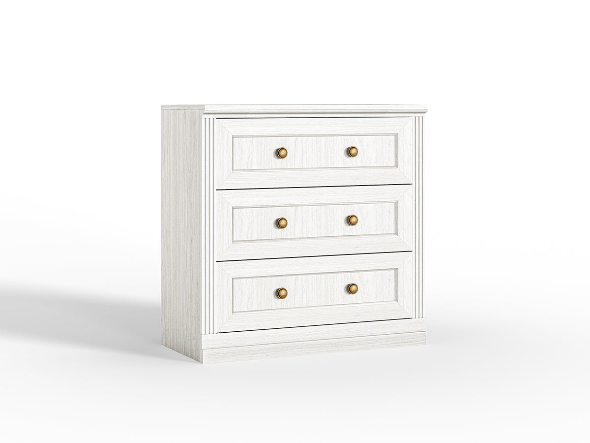 Monos white drawer storage cabinet shown on a clean white background