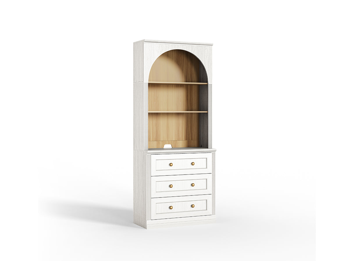 Monos white tall flat-top drawer storage cabinet shown on a clean white background