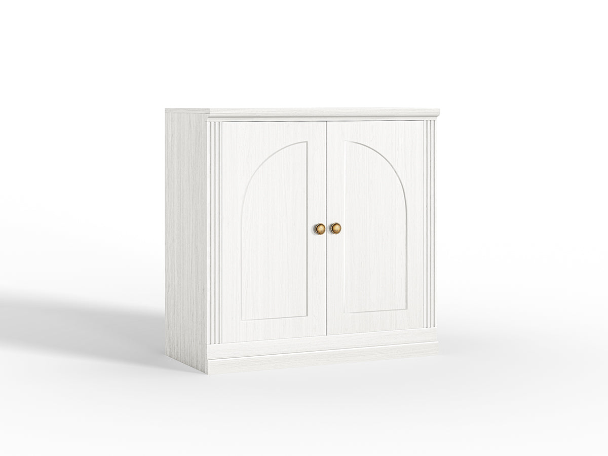 Monos white hinged storage cabinet shown on a clean white background