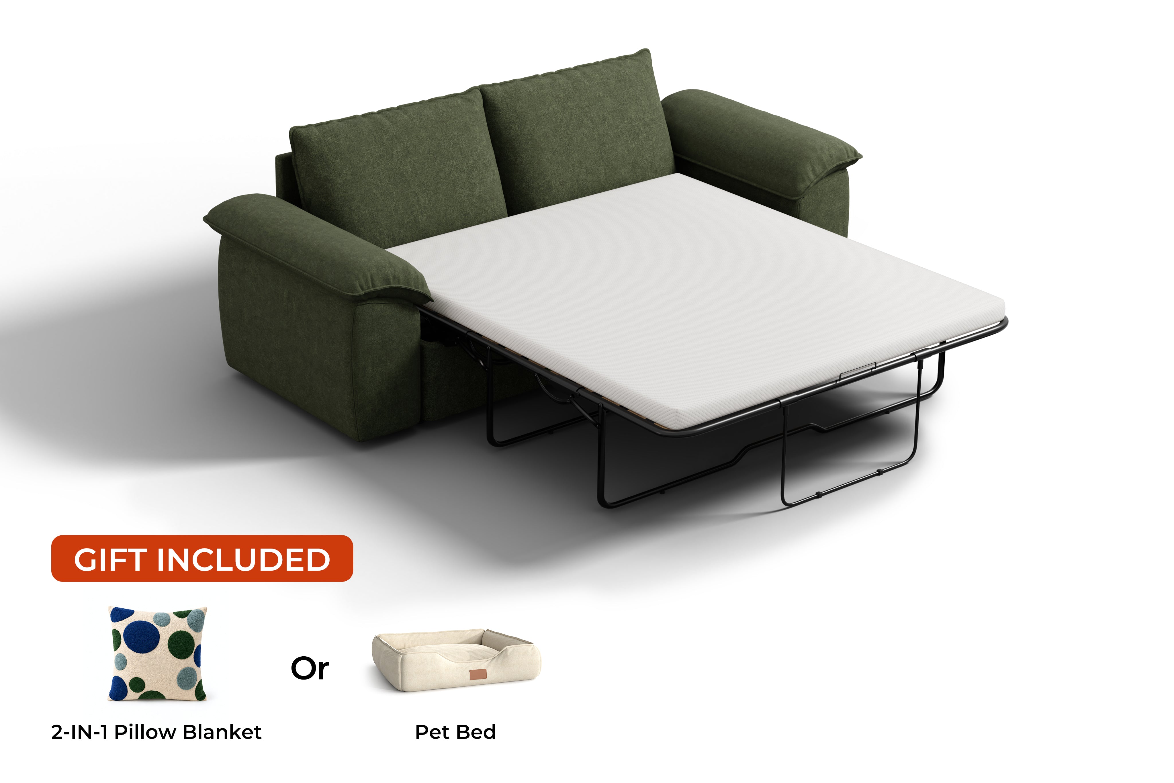 SOMA Retreat I Loveseat with Hidden 3-Fold Guest Bed | Nap Armrests