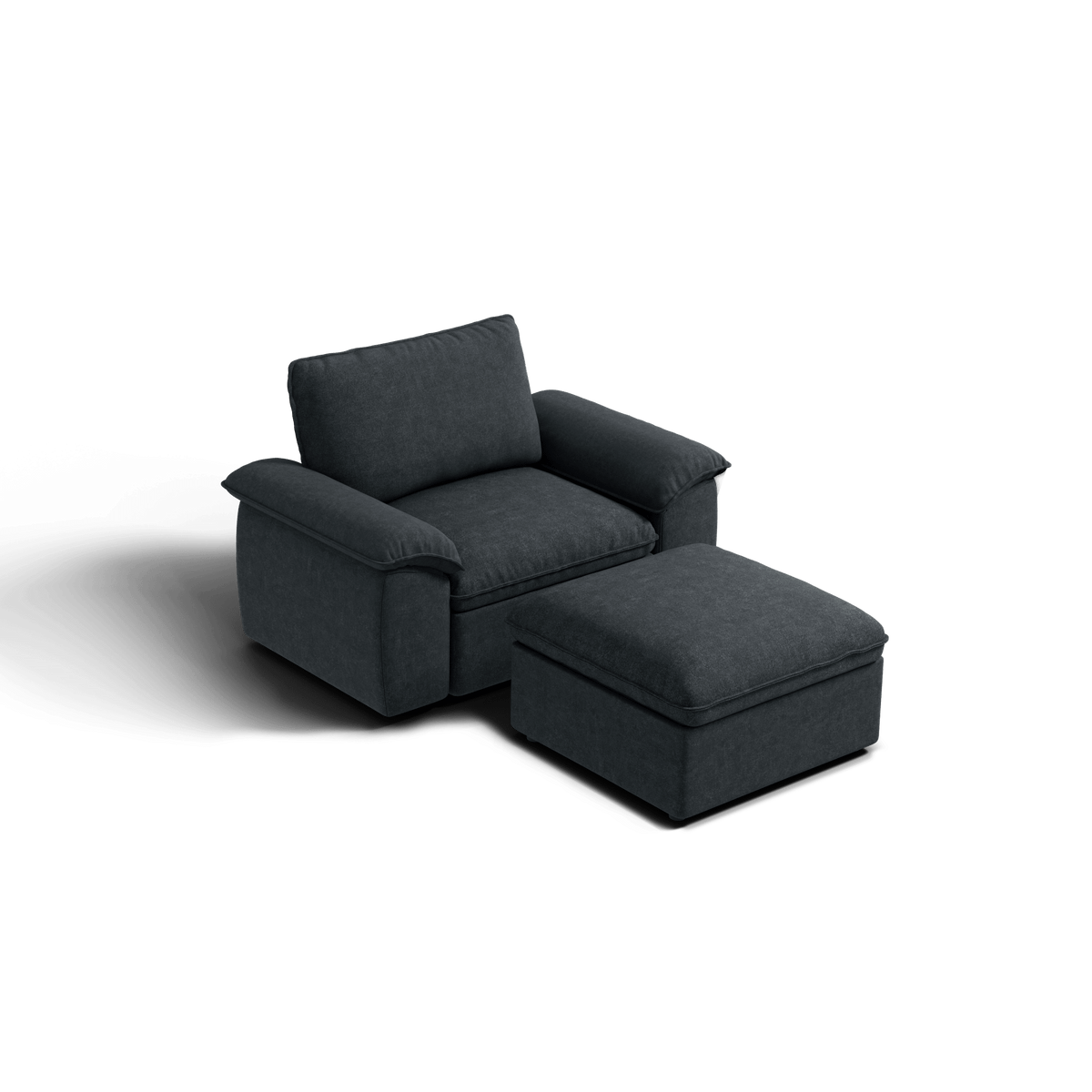 SOMA Origins II charcoal gray 2 seat modular armchair with nap armrests