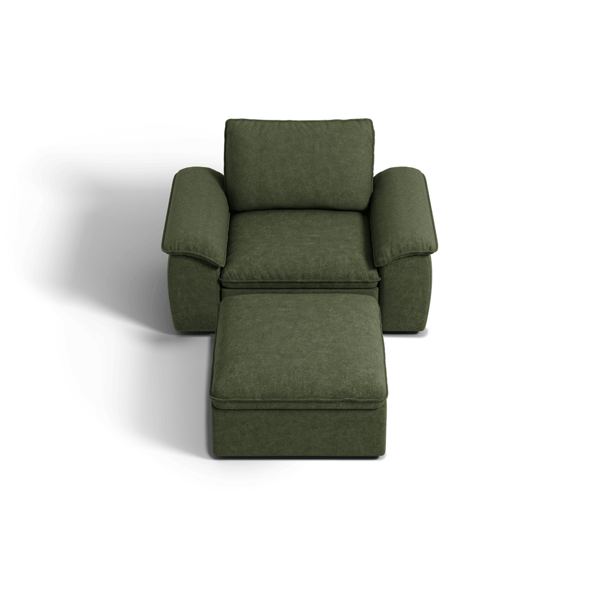 SOMA Origins II forest green modular armchair layout with nap armrests