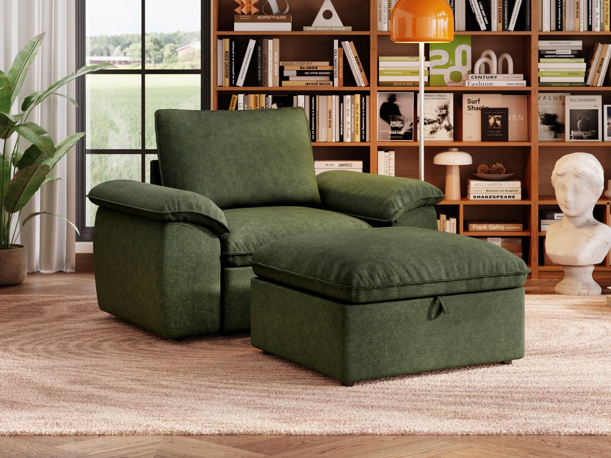 SOMA Origins II forest green 2 seat modular armchair with nap armrests