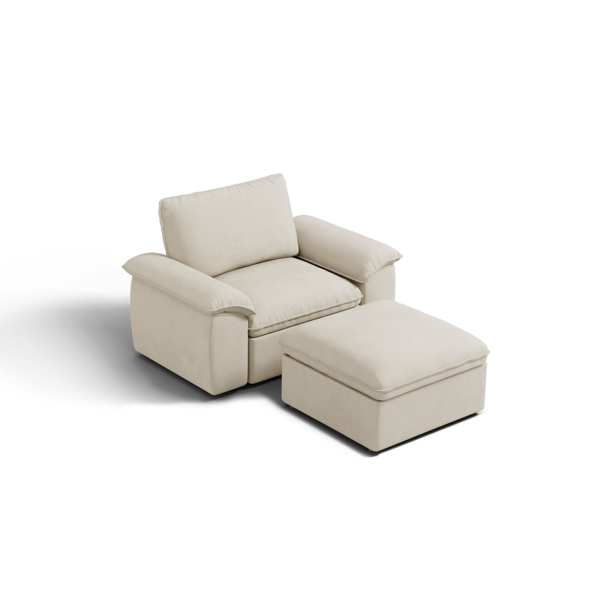 SOMA Origins II oat beige 2 seat modular armchair with nap armrests