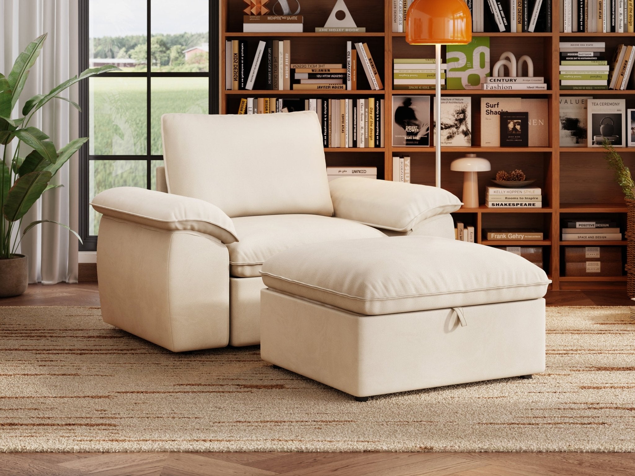 SOMA Origins II oat beige 2 seat modular armchair with nap armrests
