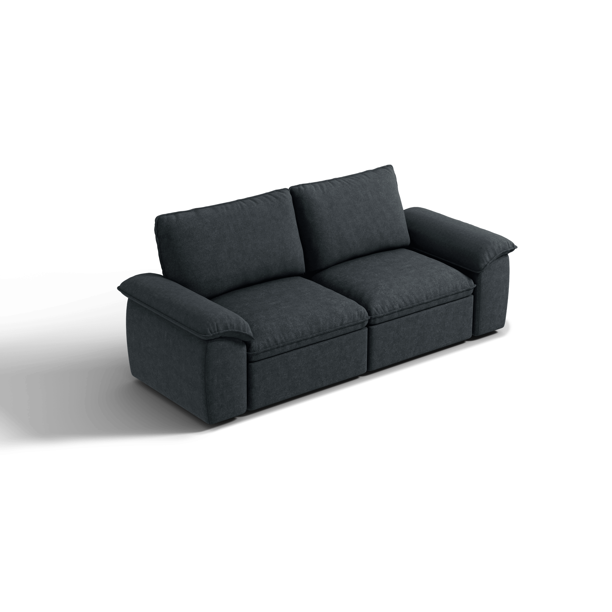 SOMA Origins II charcoal gray 2 seat modular recliner sofa with nap armrests