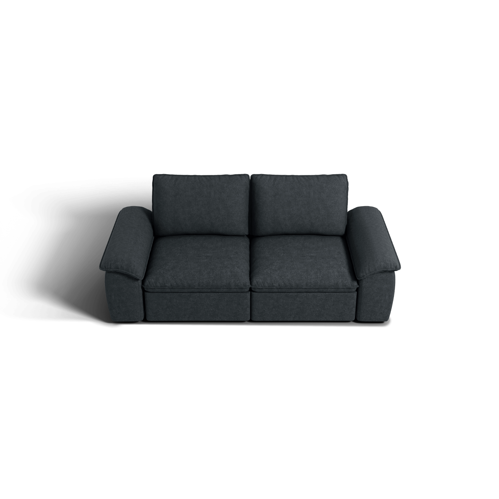 SOMA Origins II charcoal gray sofa bed layout with chaise and nap armrests