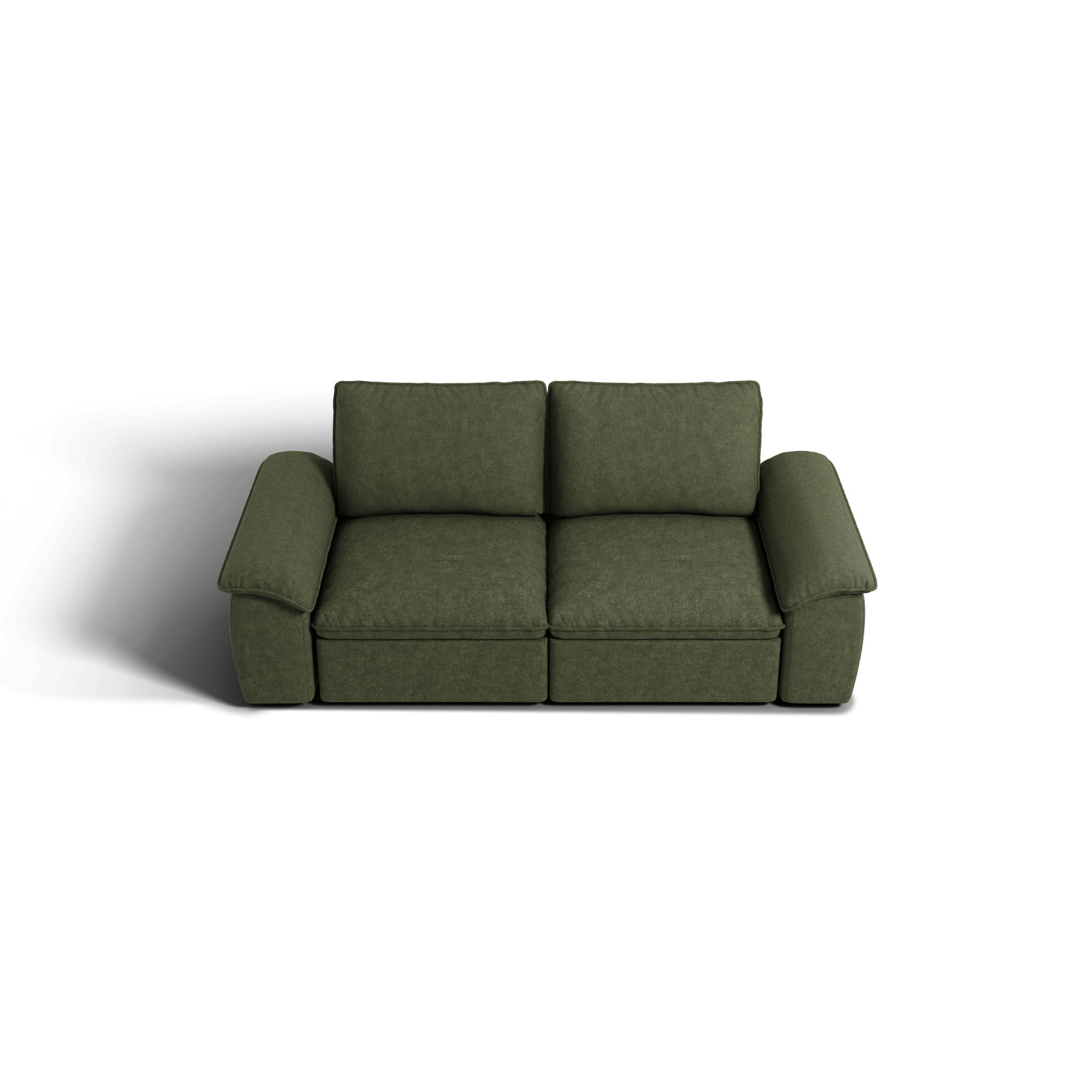 SOMA Origins II forest green sofa bed layout with chaise and nap armrests
