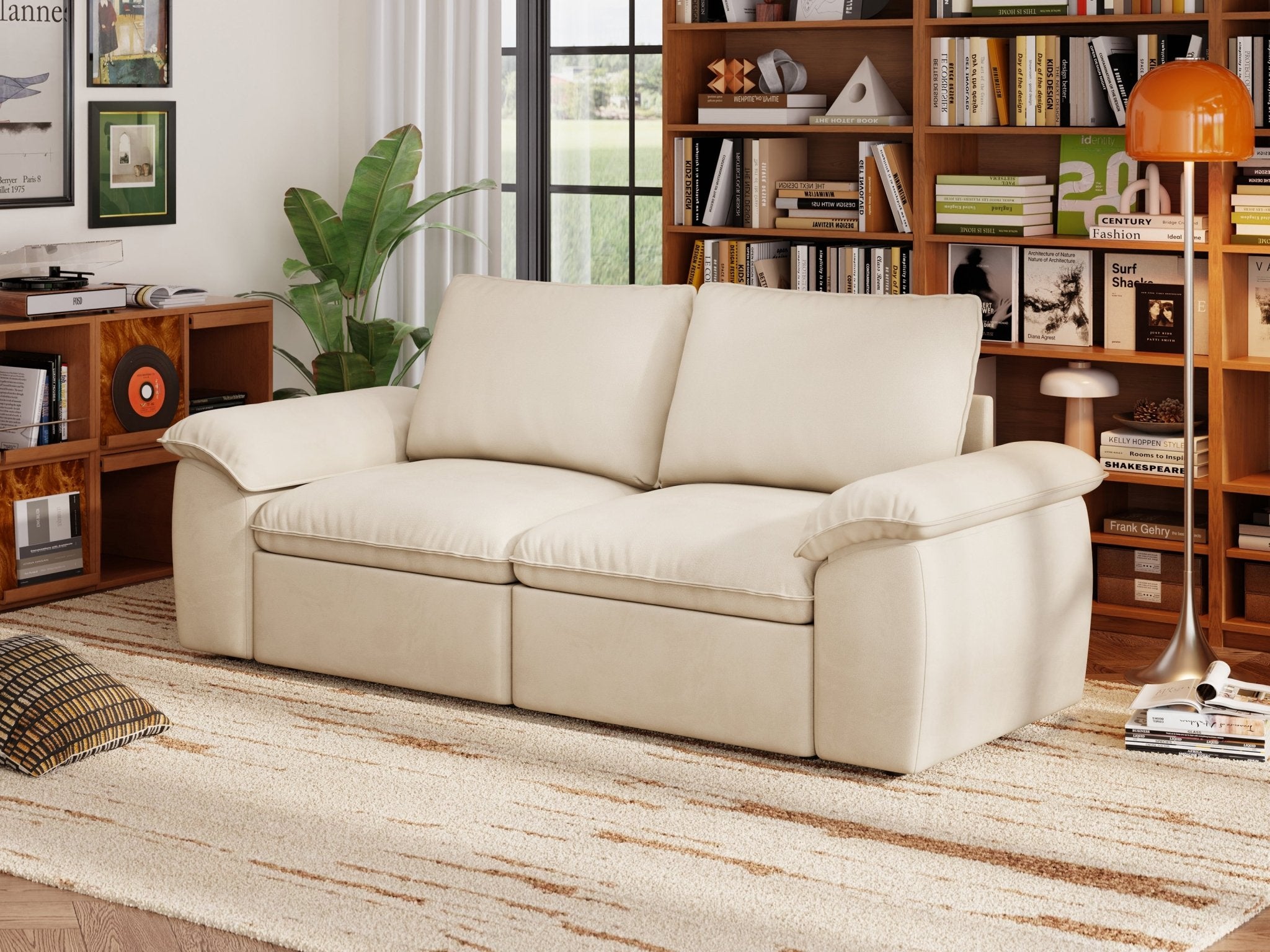 SOMA Origins II oat beige 2 seat modular recliner sofa with nap armrests