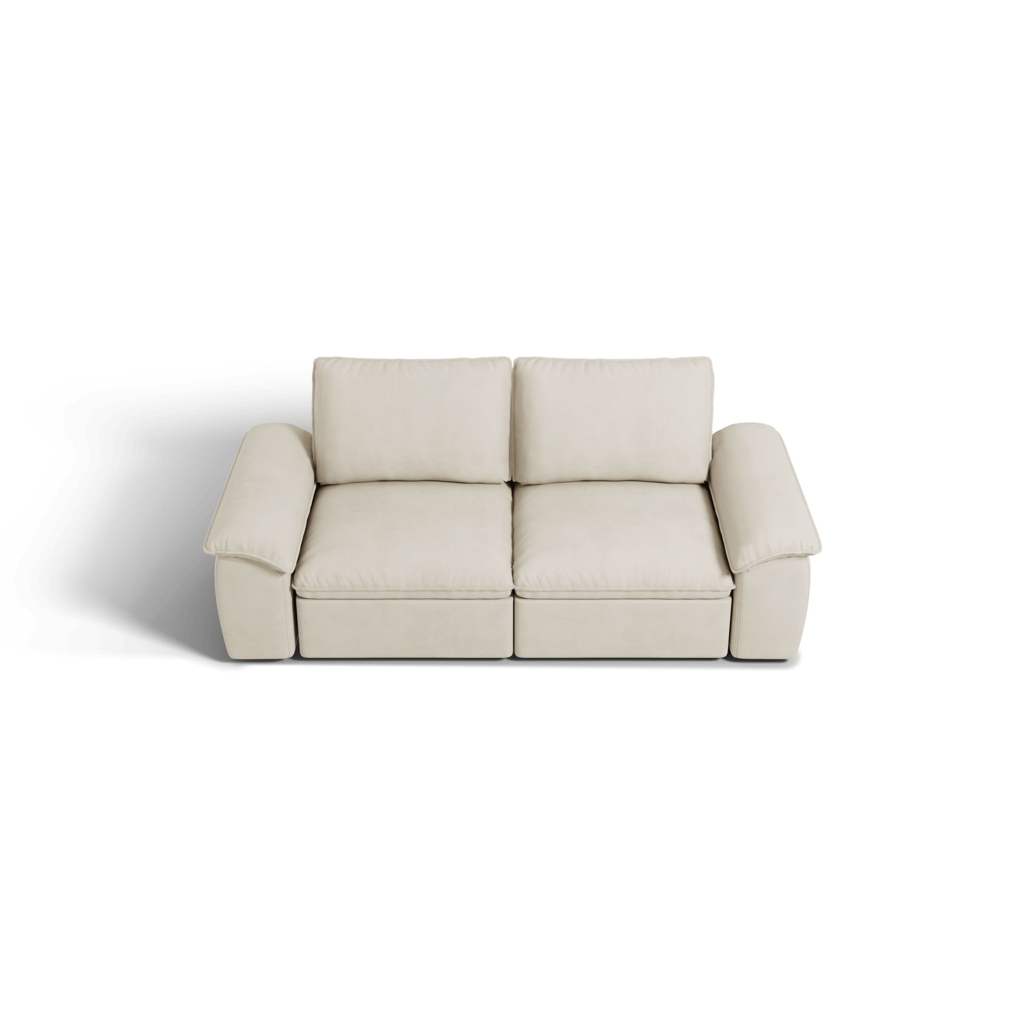 SOMA Origins II oat beige sofa bed layout with chaise and nap armrests