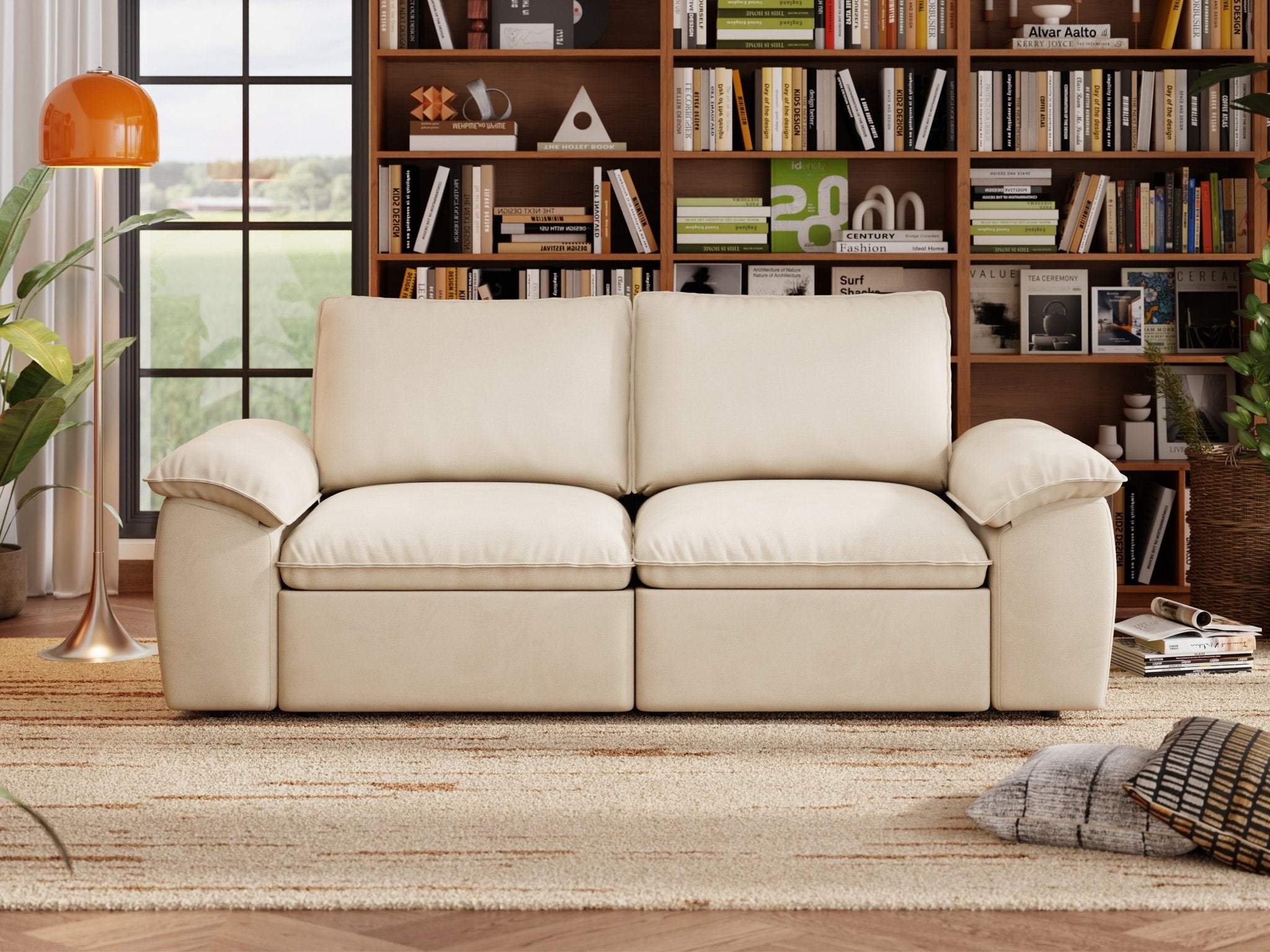 SOMA Origins II oat beige 2 seat modular recliner sofa with nap armrests