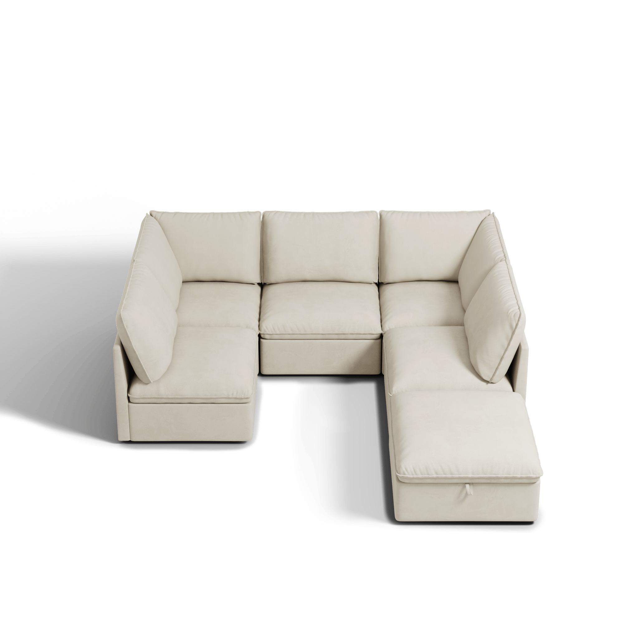 SOMA Origins I oat beige L-shaped modular sofa with chaise ottoman and corner seat
