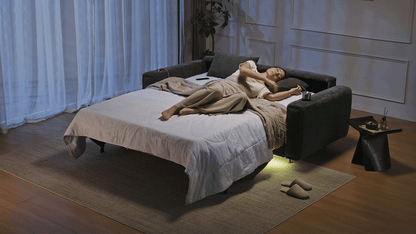 LUMI 2 - in - 1 Queen Sleeper Sofa with One - Pull Bed, USB Charging & RGB