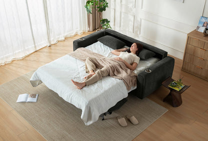 LUMI 2 - in - 1 Queen Sleeper Sofa with One - Pull Bed, USB Charging & RGB