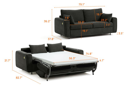 LUMI 2 - in - 1 Queen Sleeper Sofa with One - Pull Bed, USB Charging & RGB