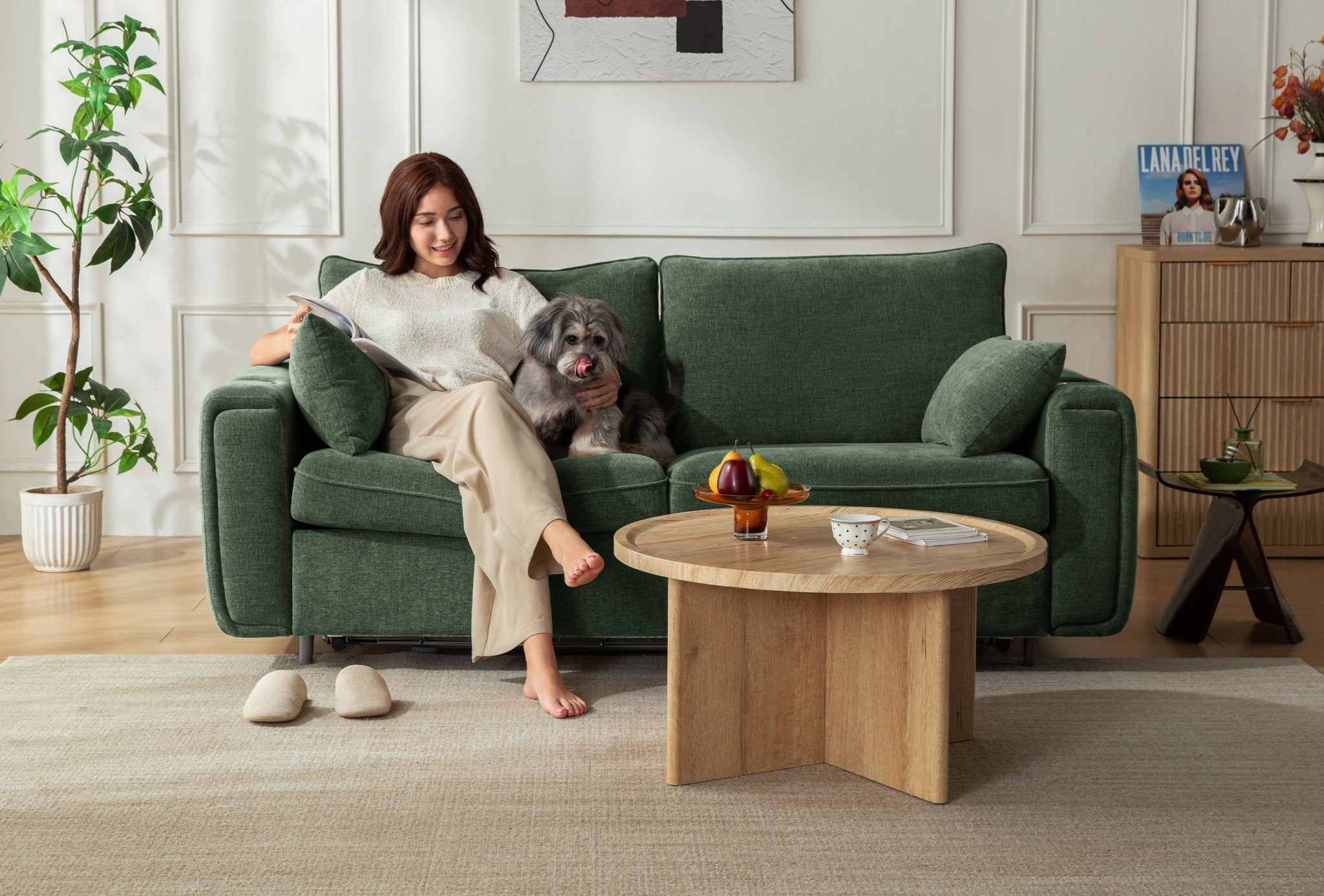 LUMI 2 - in - 1 Queen Sleeper Sofa with One - Pull Bed, USB Charging & RGB