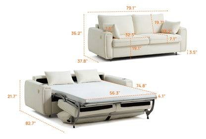 LUMI 2 - in - 1 Queen Sleeper Sofa with One - Pull Bed, USB Charging & RGB