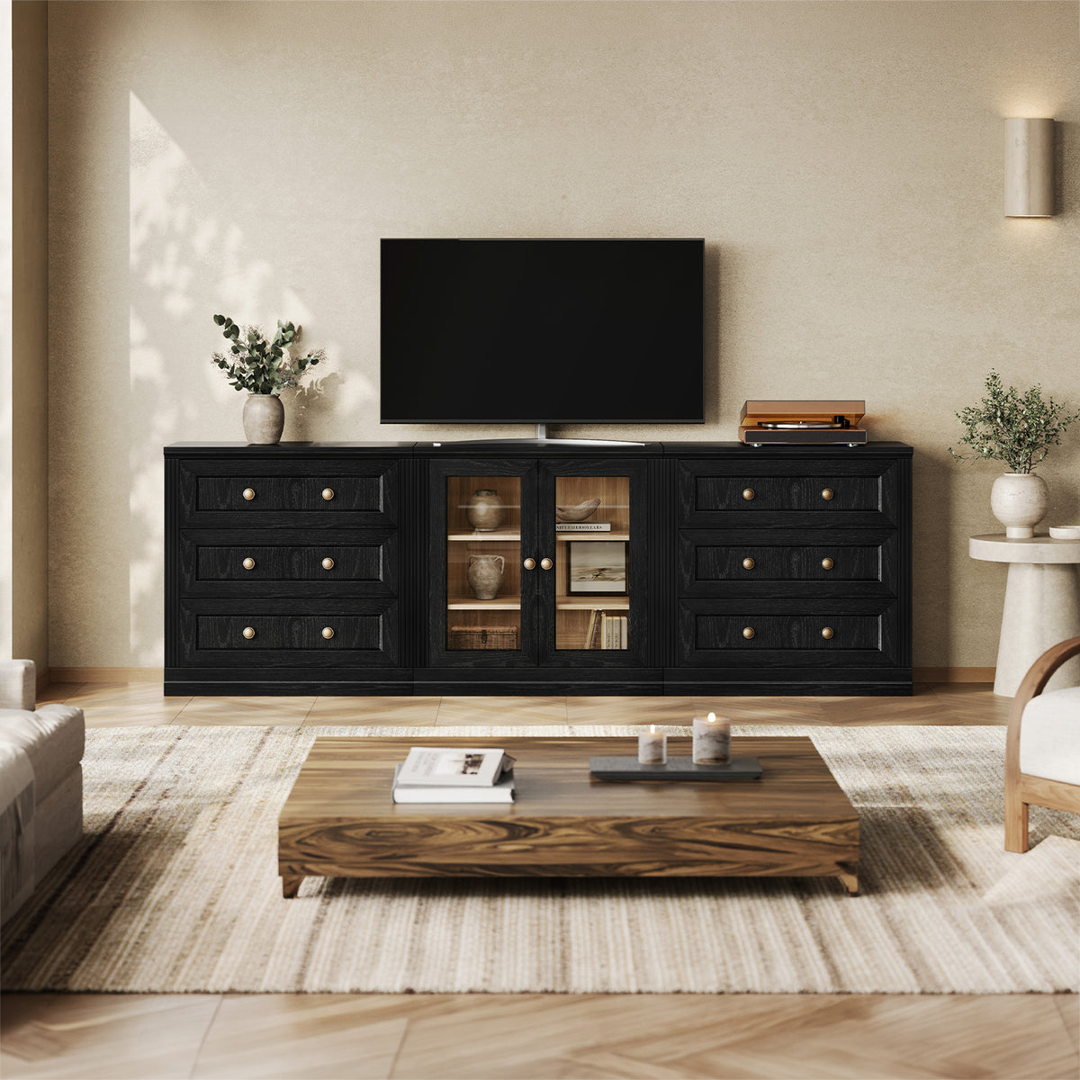 MONOS 3-Piece Base Cabinet Set 9 – Drawer + Display