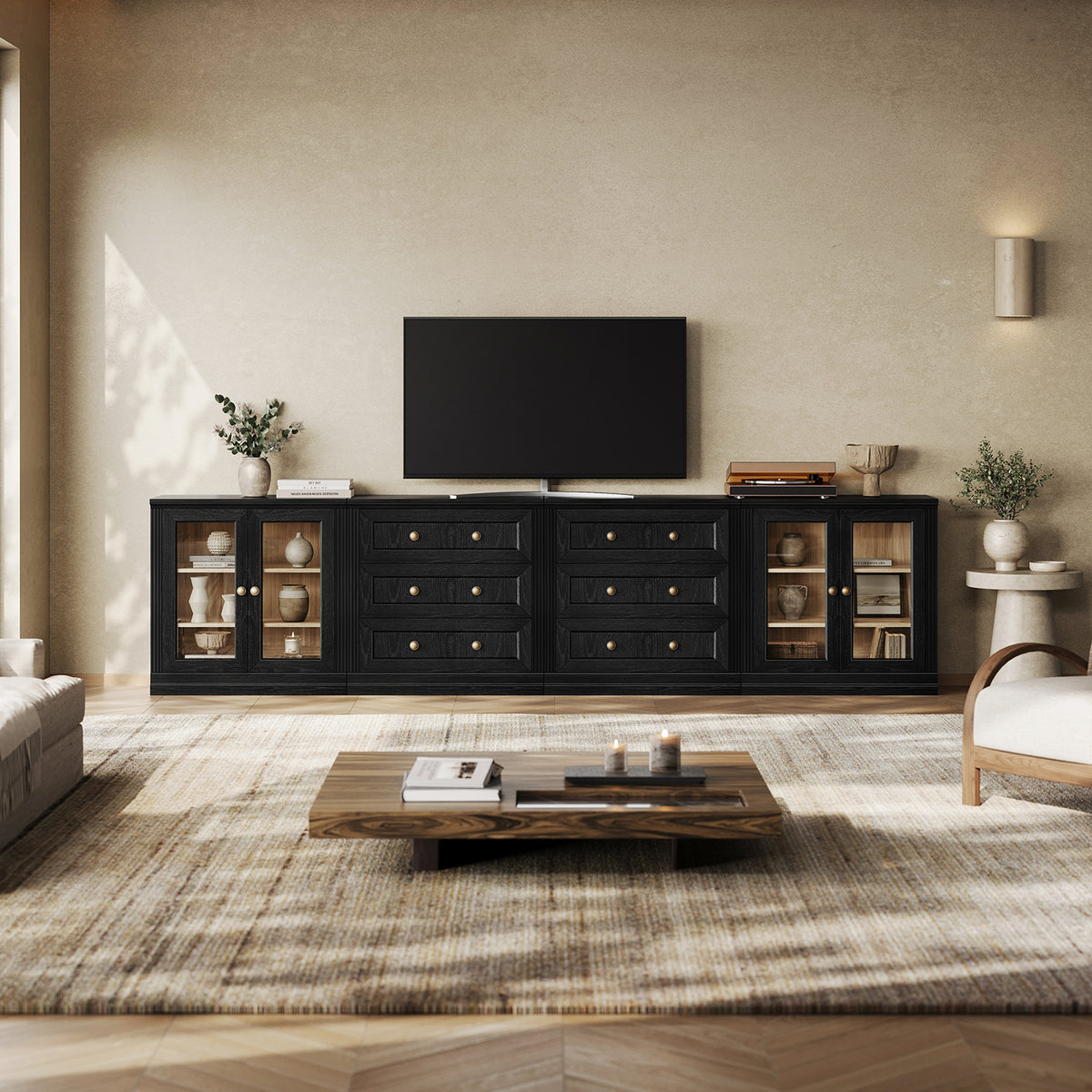MONOS 4-Piece Base Cabinet Set 15 – Display + Drawer