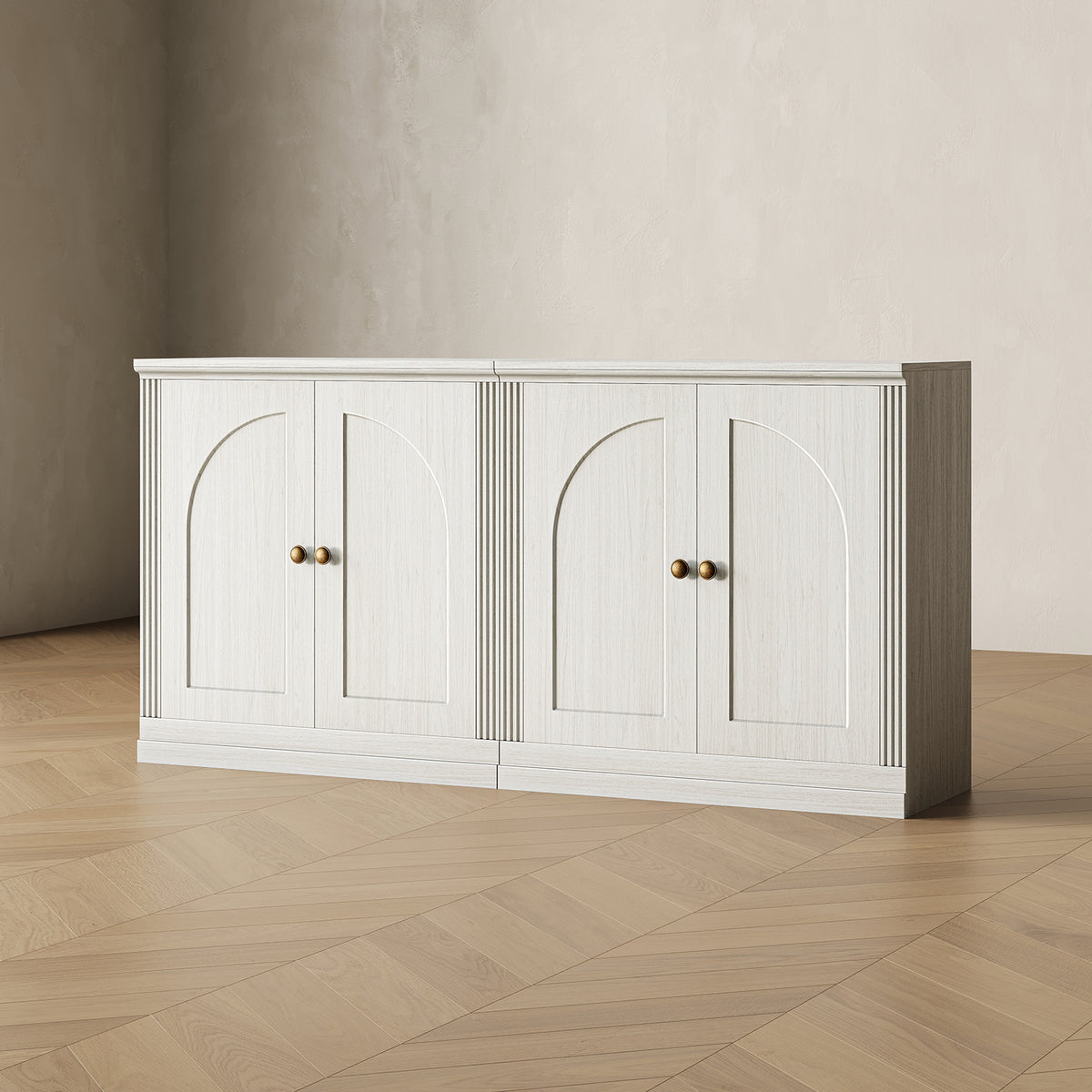 MONOS 2-piece base cabinet set in White, angled view