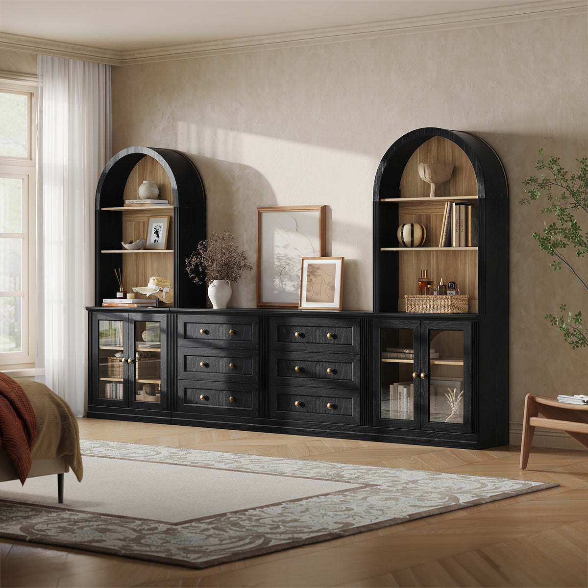 MONOS 4-Piece Cabinet Set 30 – Arched Display + Drawer Base