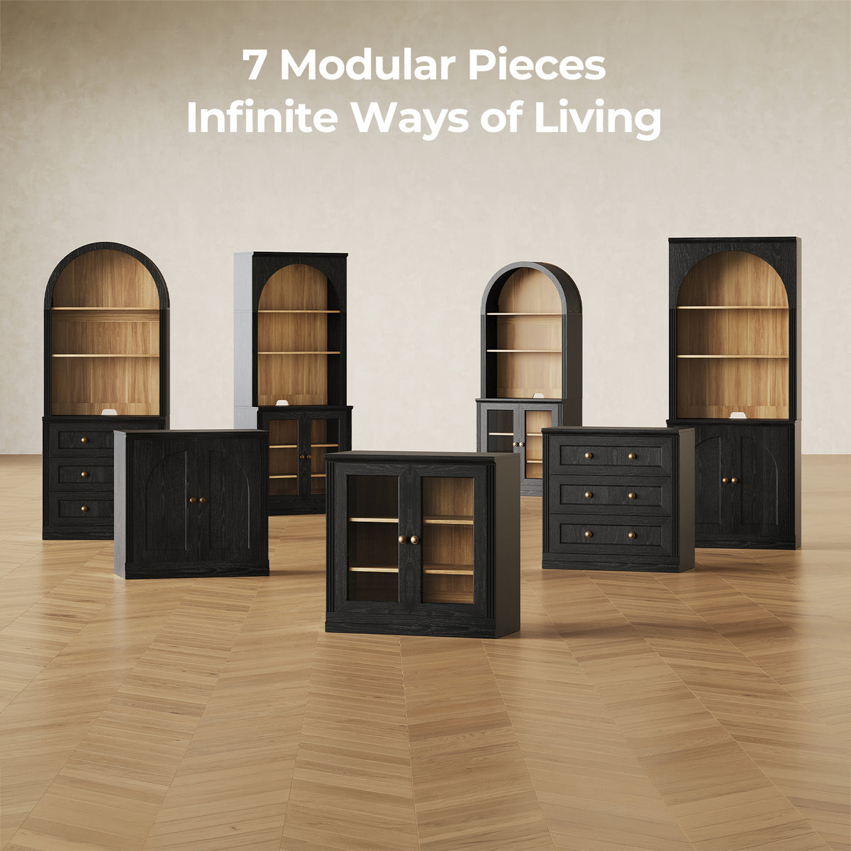 MONOS 4-Piece Cabinet Set 28 – Flat-Top Door + Door Base
