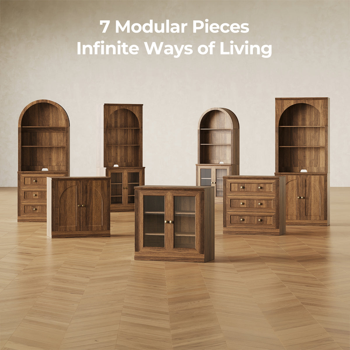 MONOS 4-Piece Cabinet Set 28 – Flat-Top Door + Door Base