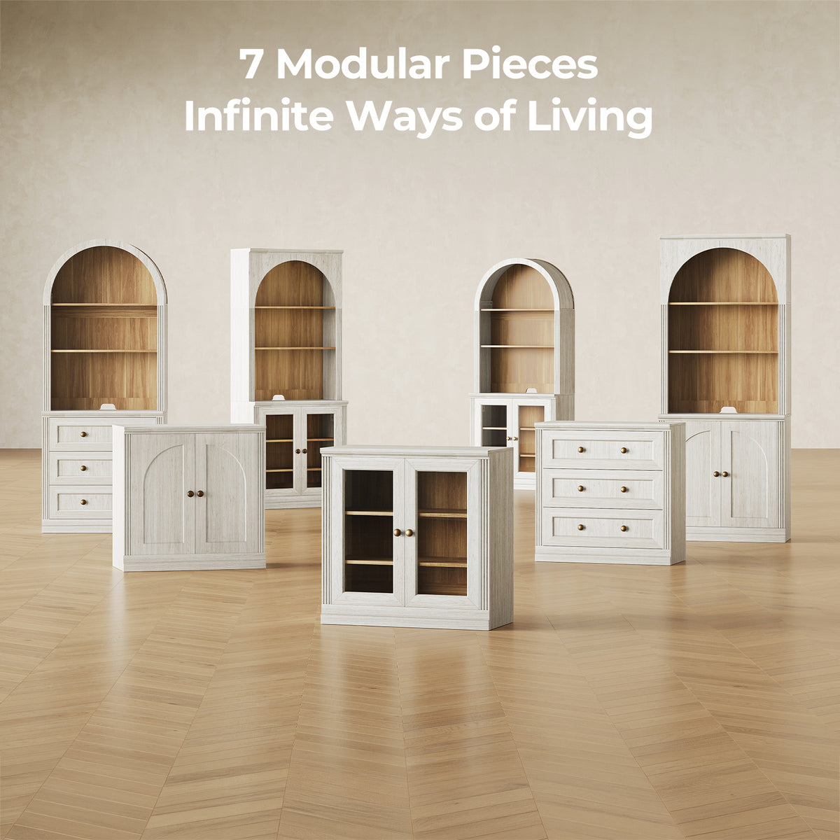 MONOS 4-Piece Cabinet Set 28 – Flat-Top Door + Door Base