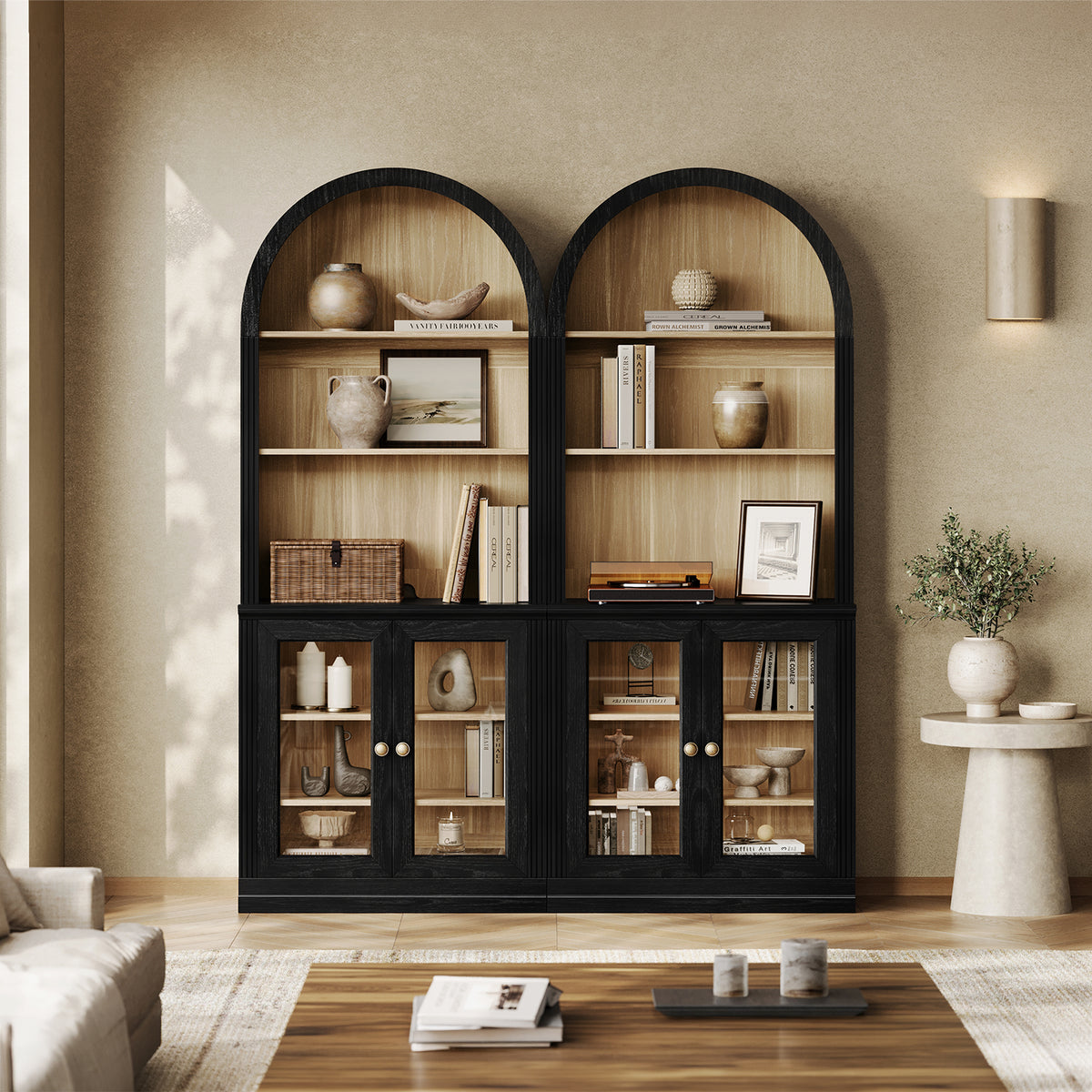 MONOS 2-Piece Arched Tall Cabinet Set 24 – Display