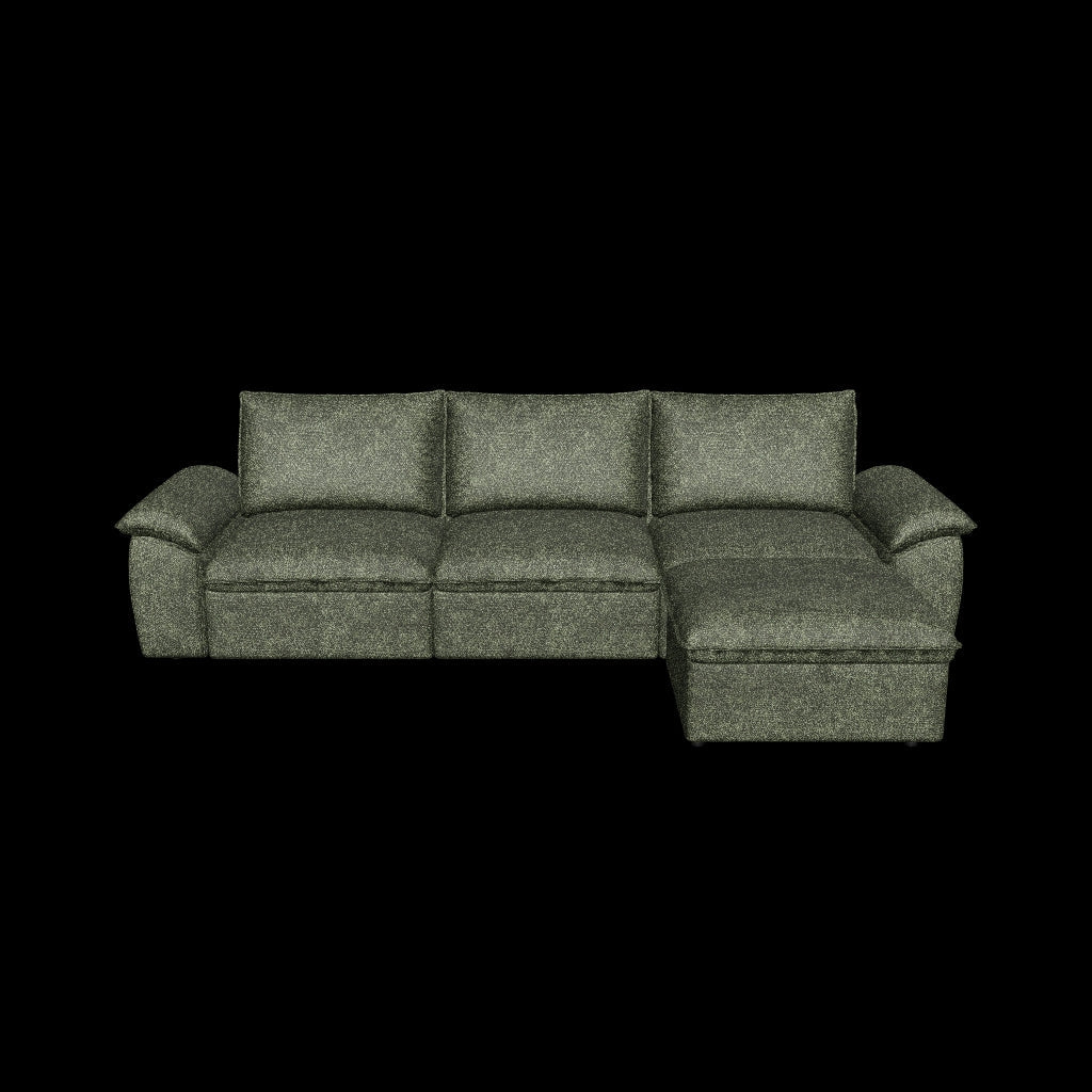 SOMA Origins II 4 Seat L-shaped Nap Armrests Ottoman Oat Beige Sofa 3D model