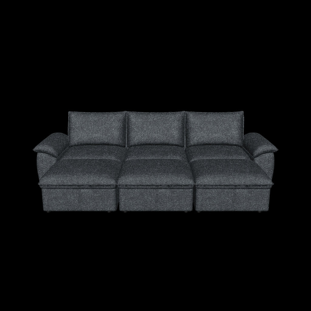 SOMA Origins II 6 Seat Sleeper Nap Armrests 3 Ottomans Charcoal Gray Sofa 3D Model