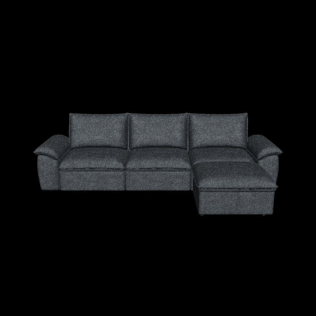 SOMA Origins II 4 Seat L-shaped Nap Armrests Ottoman Charcoal Gray Sofa 3D model